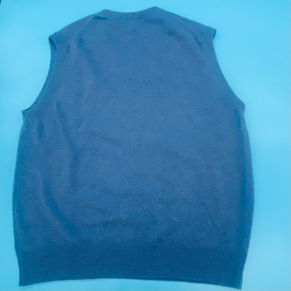 Vintage Brooks Brothers Sweater Vest Mens Medium Blue Cashmere Scotland XXL - Picture 2 of 5